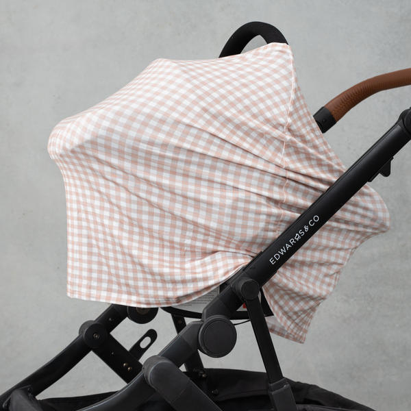 Beige Gingham Multi-Use Cover
